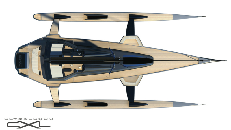 Illustration for article titled The World's Largest Sailing Trimaran Has A Garage For Your McLaren